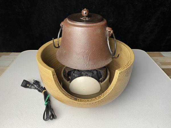 kw 野々田 和風 風炉釜 風炉型電熱器 茶道具 茶道 茶釜 昭和レトロ 