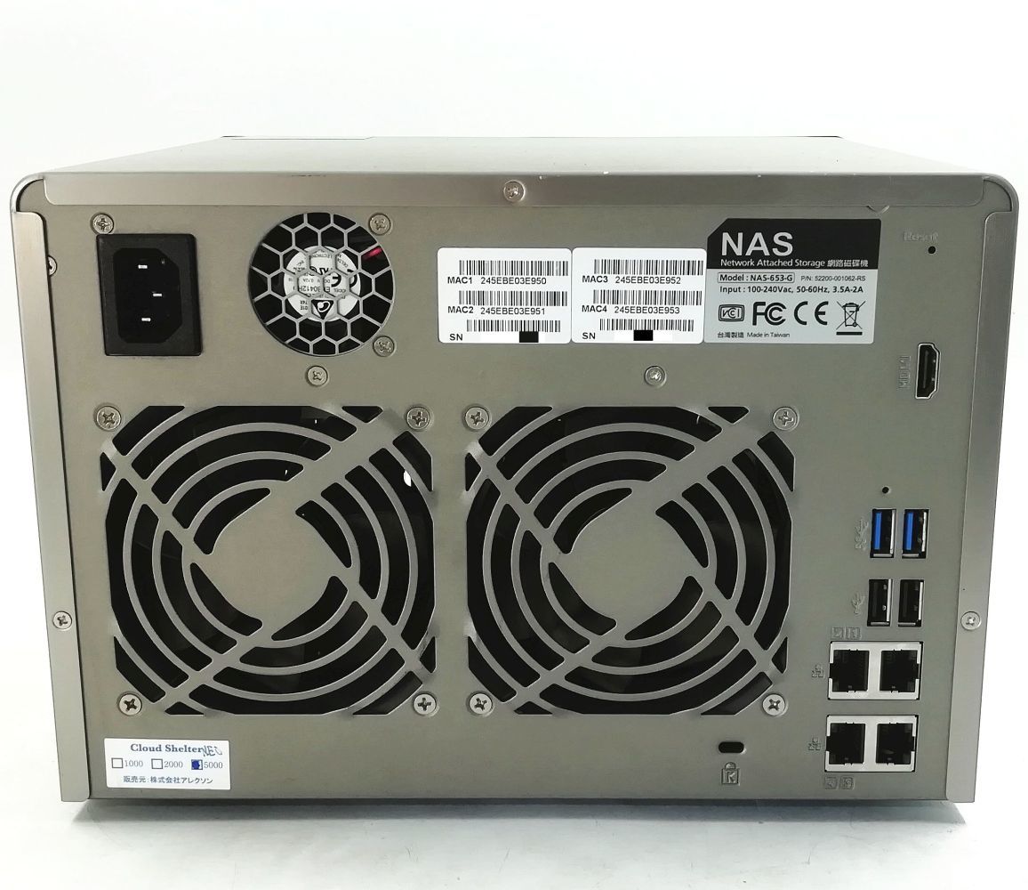 ALEXON CLOUD SHELTER CS-5000NEO NAS-653-G Pro(QNAP OEM) 6ベイ HDD