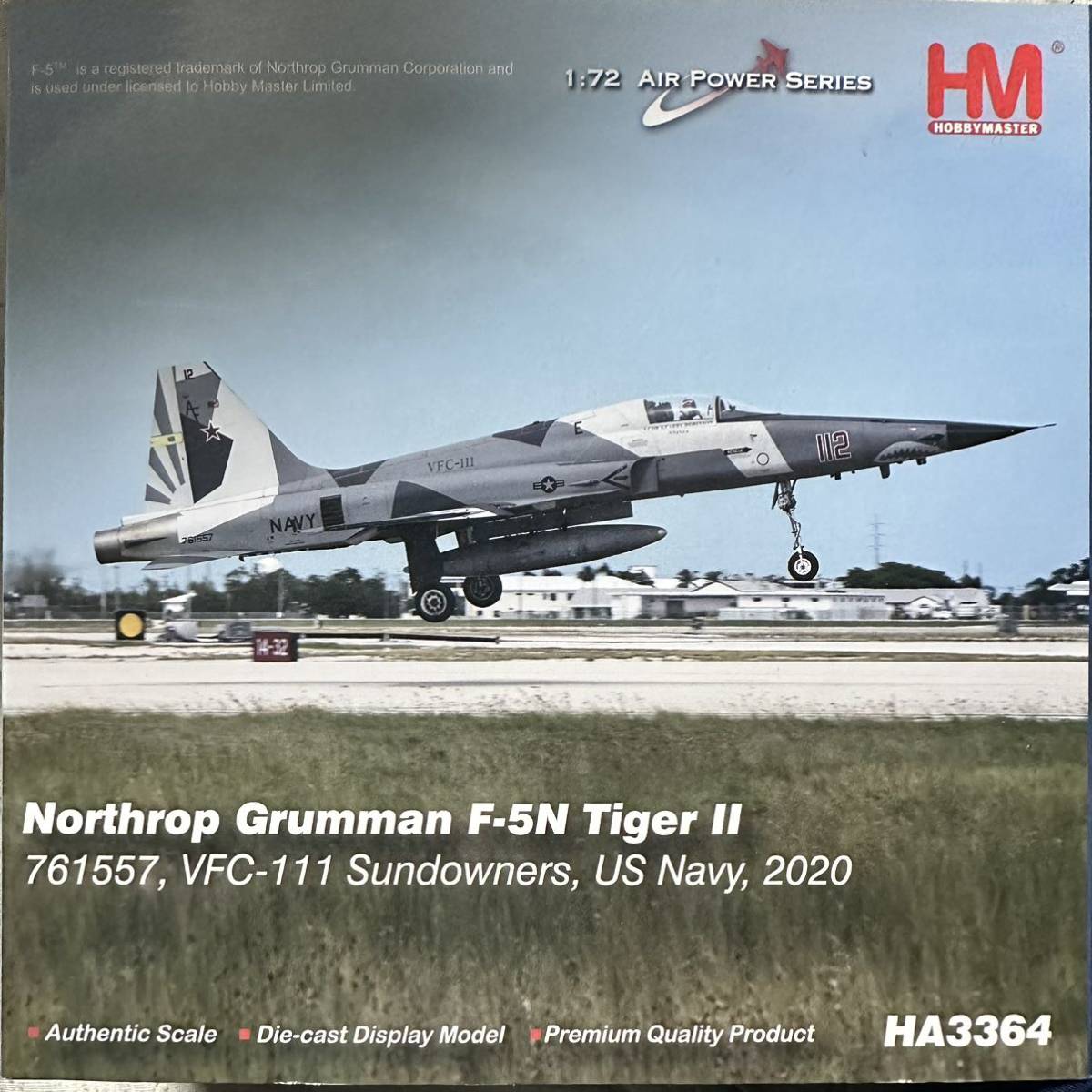 ジャンク 1/72 ホビーマスター Northrop Grumman F-5N Tiger II 761557， VFC-111 Sundowners， US Navy， Nov 2020 HA3364 