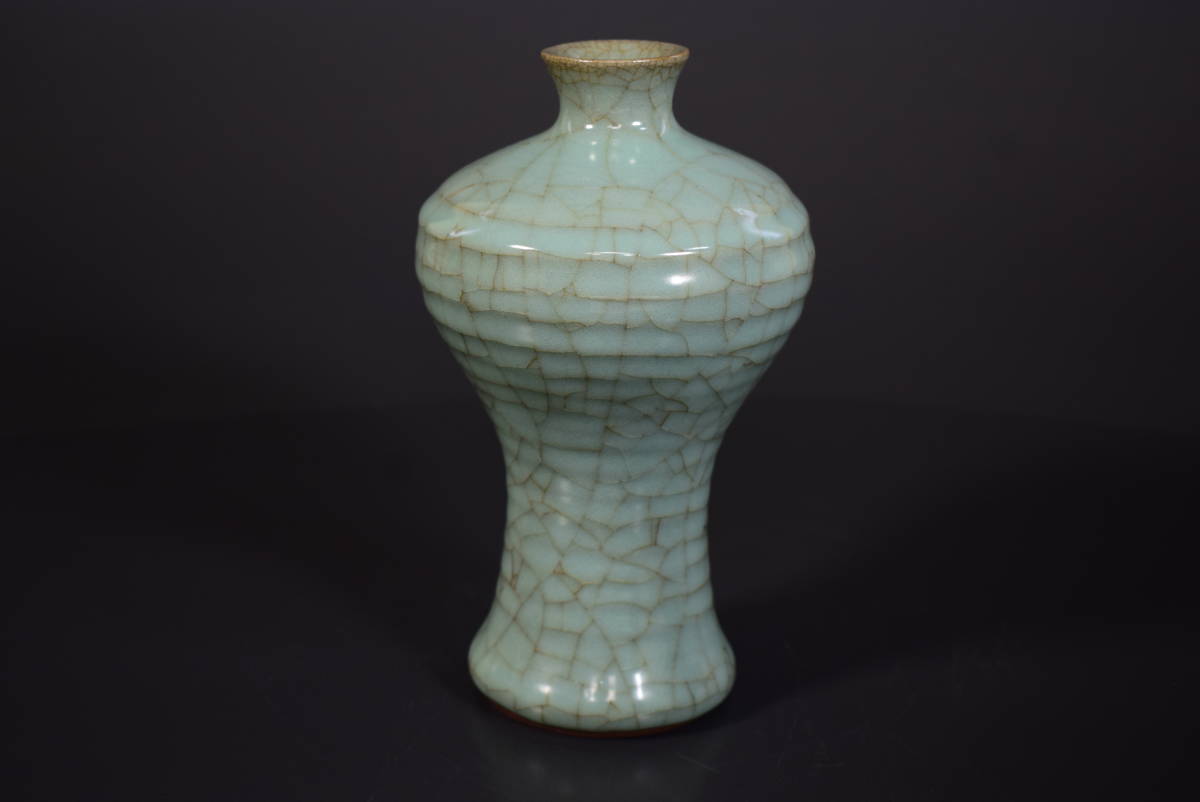 【和】(7029)　中国古玩　唐物　青磁ヒビ釉瓶　花生