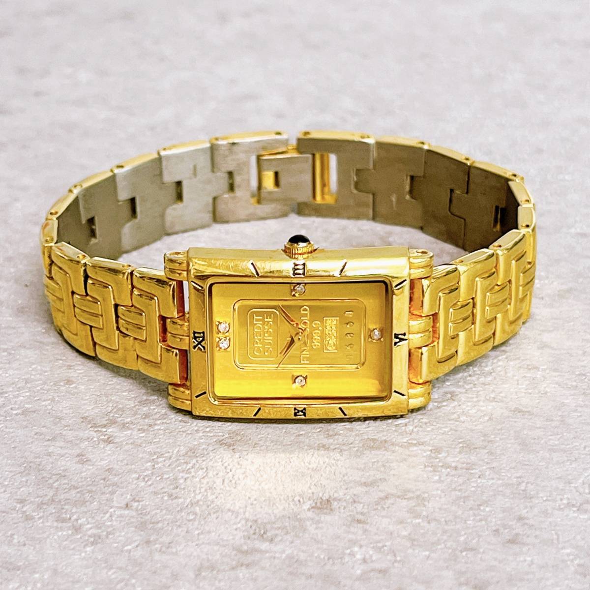 エルジン FINE GOLD 999.9 CREDIT SUISSE FK-929-C 5Pダイヤ 