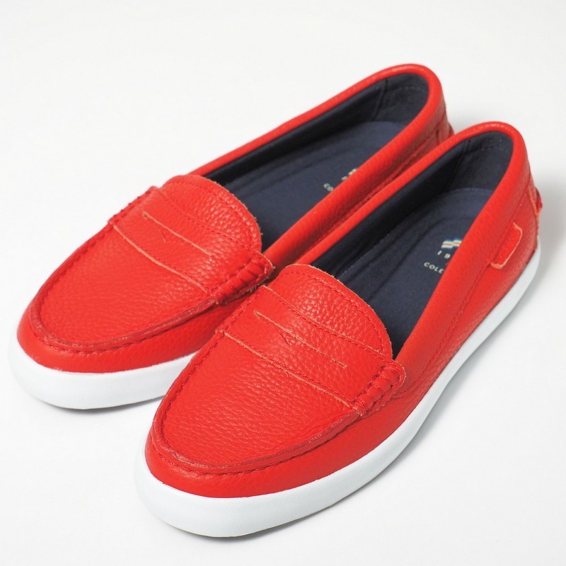GO2732*コールハーン COLE HAAN*ナンタケット ローファー II*レザースリッポン*モカシン*Size 6B*W11062*シューズ*靴*レッド