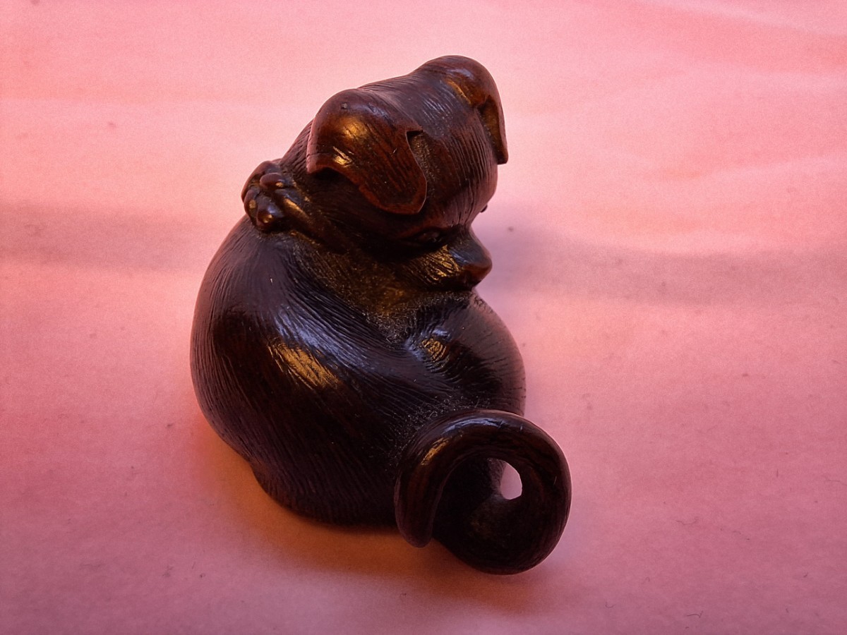 子犬 仔犬 根付 江戸時代 為隆銘 tametaka netsuke 名古屋スクール