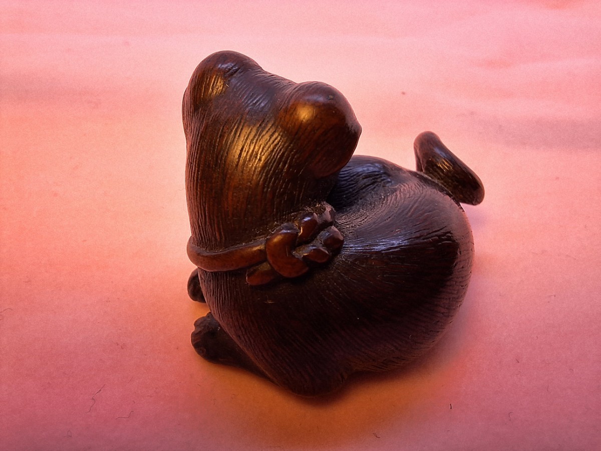 子犬 仔犬 根付 江戸時代 為隆銘 tametaka netsuke 名古屋スクール