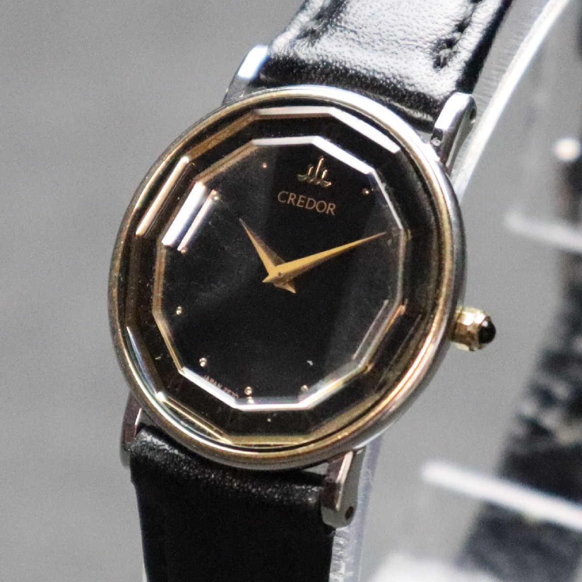 SEIKO CREDOR セイコー クレドール 2F70-0300 クォーツ 不動ジャンク 18KTベゼル コンビカラー文字盤 ２針 ローマン 亀戸工場 レディース