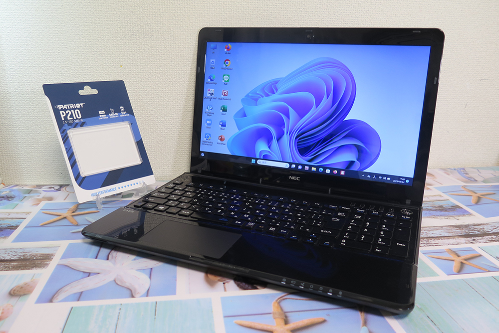 【高速Core i7(最大3.3GHz)+メモリ8GB★爆速新品SSD512GB】NEC LS150/R ブラック 最新Windows11+Office2019 H&B ★ Webカメラ/Wi-Fi/HDMI