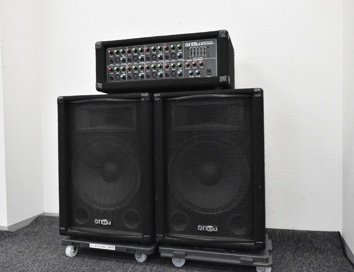 Σ複 7697 ジャンク NEU ヌー パワードミキサー MPA-9000II スピーカー セット 2個口発送
