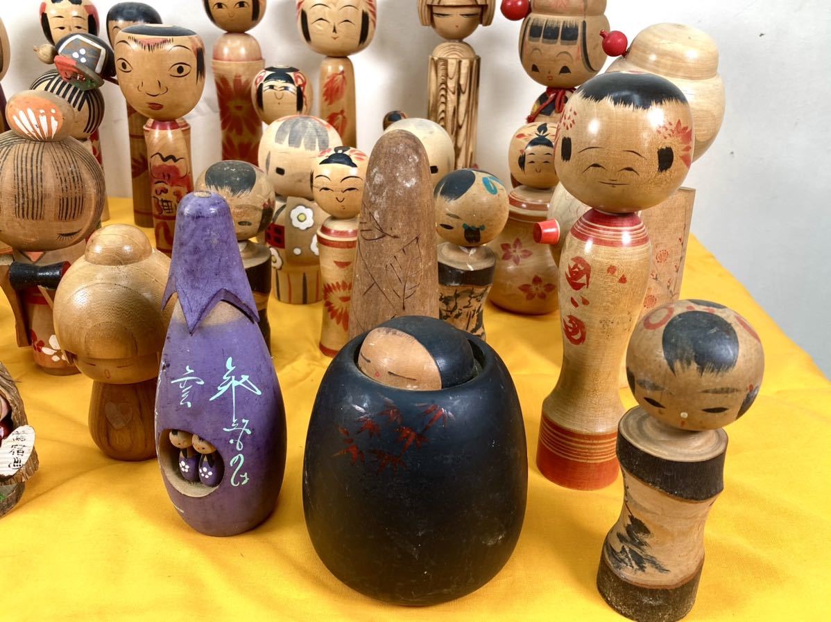 1円〜 こけし 小さめ 大量 創作こけし 伝統こけし 在銘 日本人形 置物 