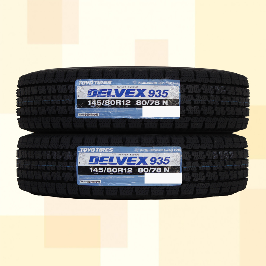 145/80R12 80/78N スタッドレスタイヤ TOYO トーヨー DELVEX 935 23年製 正規品 145R12 6PR 相当 送料無料 2本税込 7，900より 1