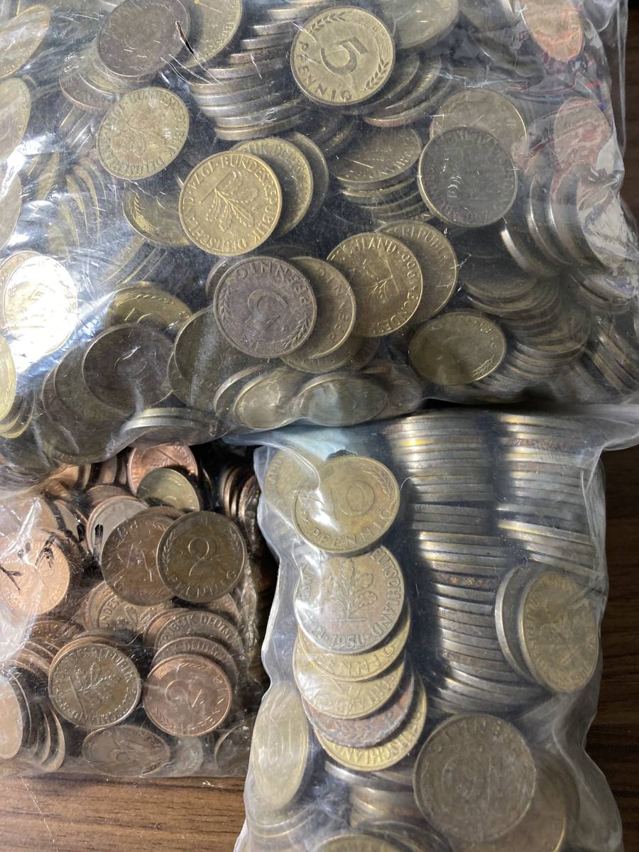 ドイツのユーロ前のコイン約4.3kg ドイツ おまとめ 大量 1セント ルイ