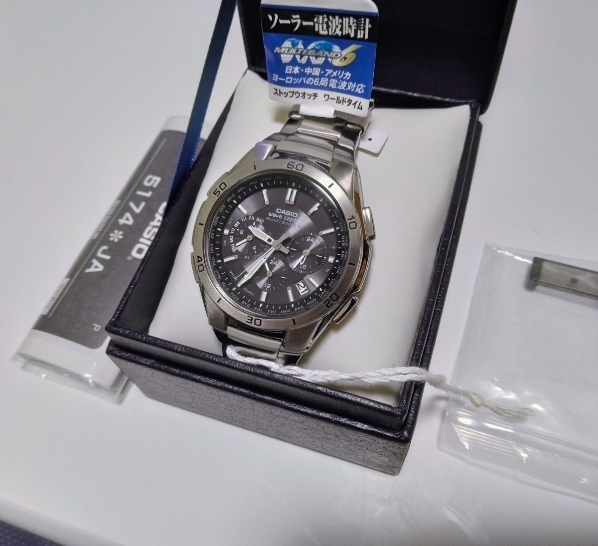 CASIO カシオ 5174 JA ソーラー電波時計 元箱あり 0 JA カシオ jaの人気