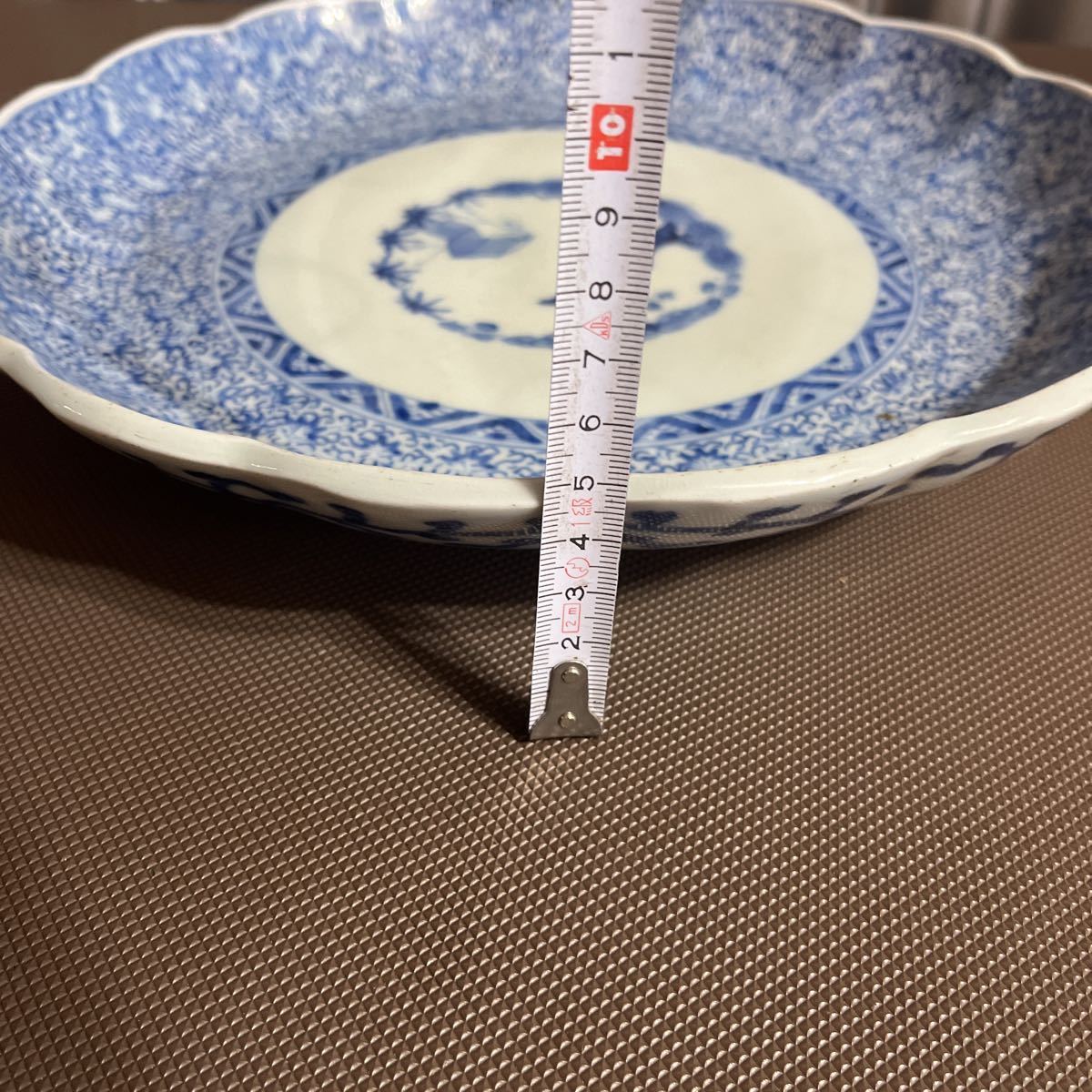 古伊万里 蛸唐草 輪花皿 染付 松竹梅 大明成化年製 在銘 骨董品 古美術