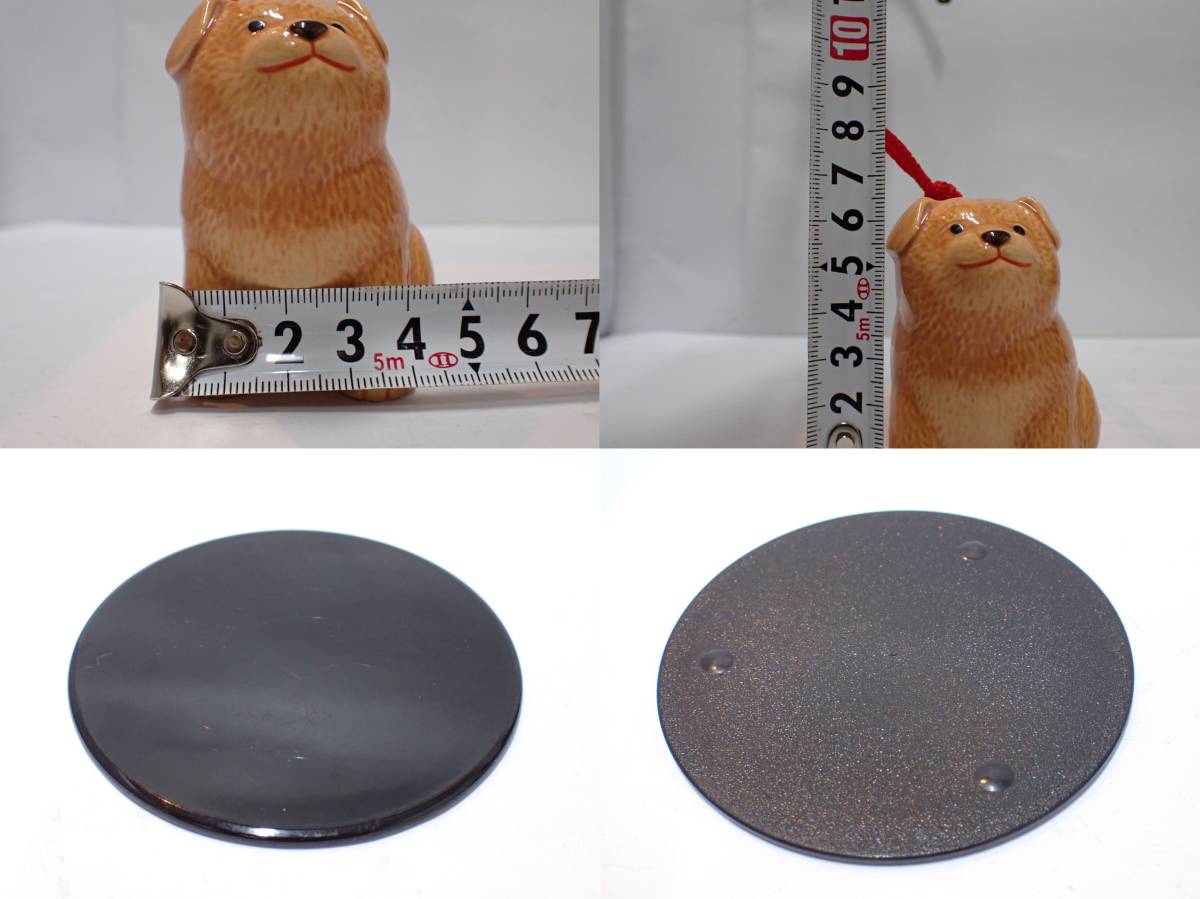 KK682 犬の置物おまとめ2点 三枝惣太郎作 「戌」 日展彫刻家 干支 
