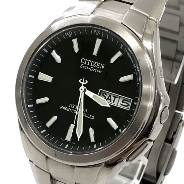 CITIZEN シチズン ATTESA アテッサ Eco-Drive エコドライブ 腕時計 ATD53-2792 電波ソーラー アナログ ラウンド カレンダー チタニウム