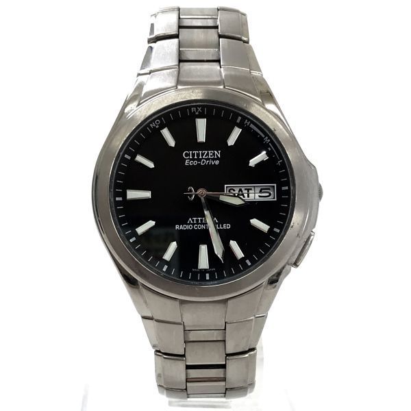 CITIZEN シチズン ATTESA アテッサ Eco-Drive エコドライブ 腕時計 ATD53-2792 電波ソーラー アナログ ラウンド カレンダー チタニウム