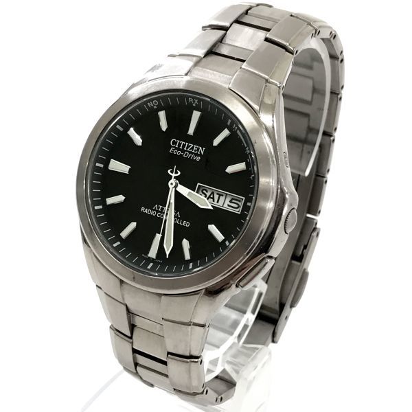 CITIZEN シチズン ATTESA アテッサ Eco-Drive エコドライブ 腕時計 ATD53-2792 電波ソーラー アナログ ラウンド カレンダー チタニウム