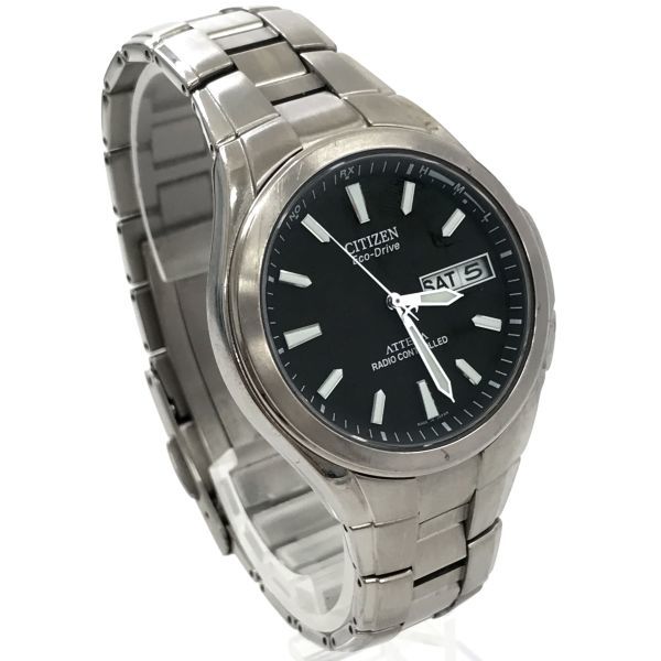 CITIZEN シチズン ATTESA アテッサ Eco-Drive エコドライブ 腕時計 ATD53-2792 電波ソーラー アナログ ラウンド カレンダー チタニウム