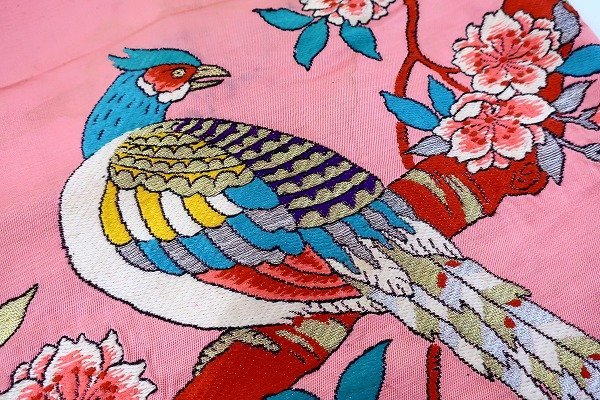 刺繍 名古屋帯 刺繍柄 アンティーク刺繍 名古屋帯」アンティーク 黒地 