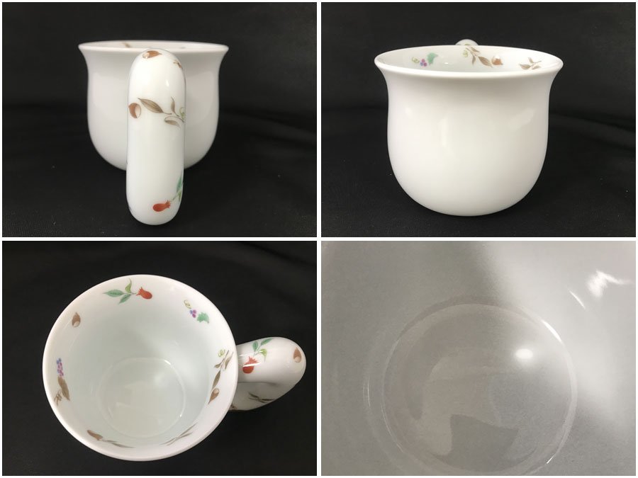 ☆未使用品☆深川製磁 豊穣 モーニングカップ マグカップ 栗 葡萄 