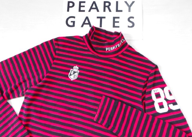 ☆美品☆PEARLY GATES パーリーゲイツ / PG89 ロゴプリント モック