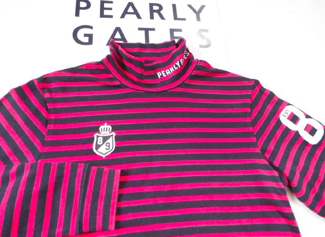 ☆美品☆PEARLY GATES パーリーゲイツ / PG89 ロゴプリント モック