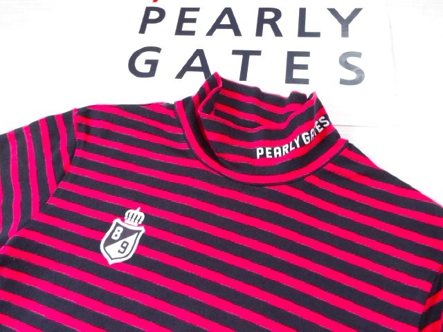 ☆美品☆PEARLY GATES パーリーゲイツ / PG89 ロゴプリント モック