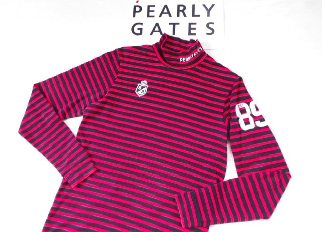 ☆美品☆PEARLY GATES パーリーゲイツ / PG89 ロゴプリント モック
