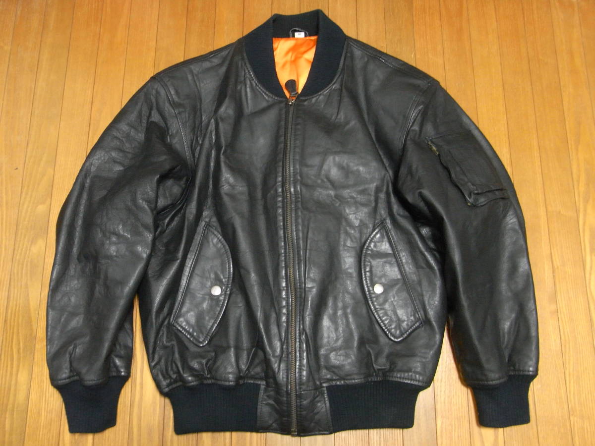 FLIGHT EQUIPMENT フライトジャケット カウレザー 牛革 ブラウン SIZE