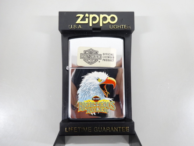 【人気，送料無料】 品 ZIPPO ジッポー 1993年製 HARLEY DAVIDSON ハーレーダビッドソン RIGHTEOUS RULER プリント 銀 シルバーカラー USA(タウン＆カントリー)｜売買されたオークション情報、yahooの商品情報をアーカイブ公 Zippo