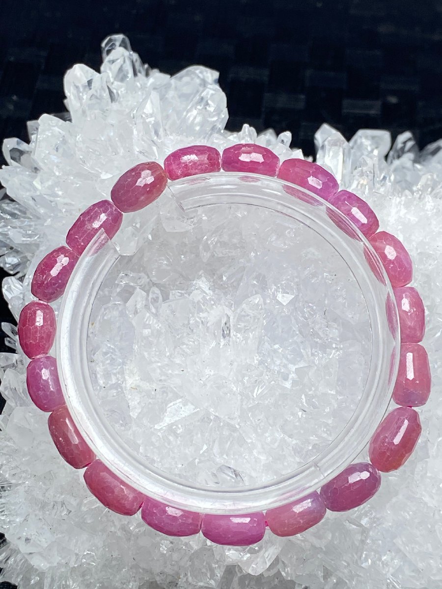 即決 1128a174 天然美品★【20Aルビー】★天珠形ブレス 10.3x6.8mm（新品）