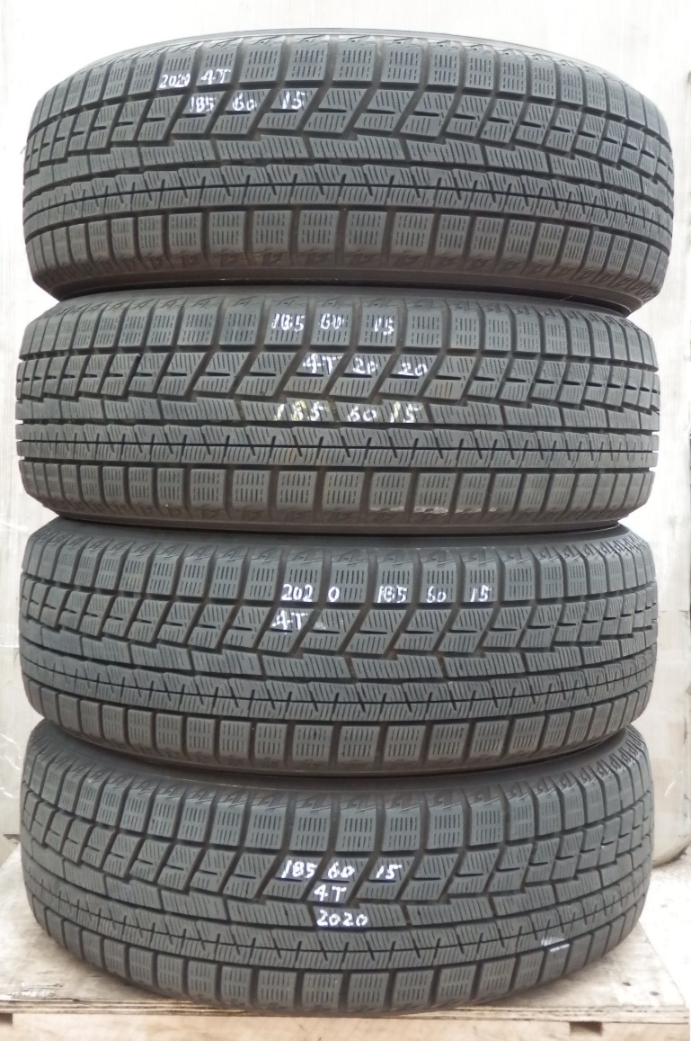 ★即落札設定★横浜市～手渡し可 2020年製 スタッドレス 中古 タイヤ 185/60/15 4本 ヨコハマ iceGUARD iG60 185/60R15