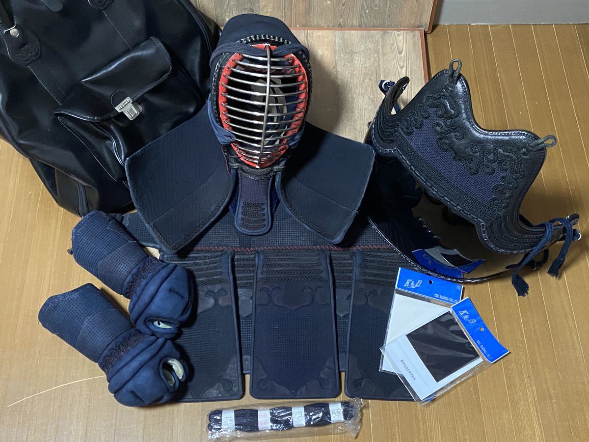 総紺鹿革仕立1分5厘手刺剣道防具一式 【公式通販】