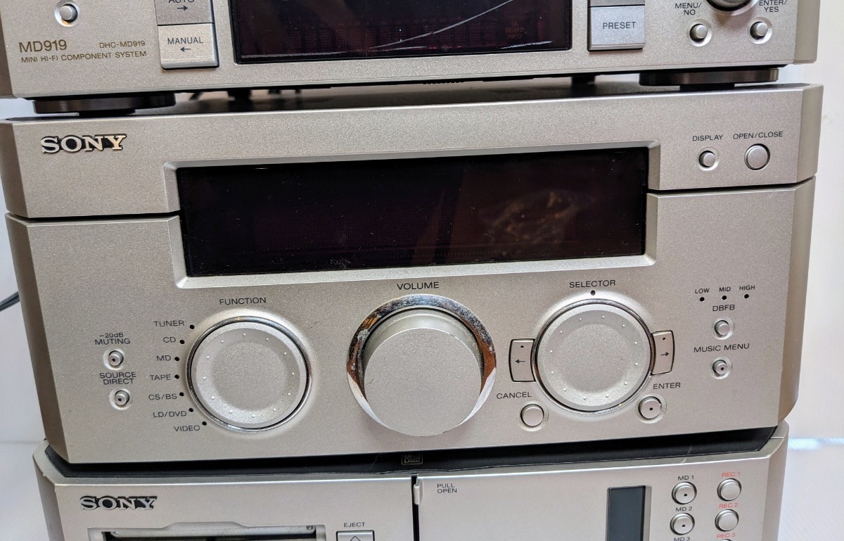 ジャンク品 SONY ST-MS919 TA-MS919 MDS-MS919 CDP-MS919 MD/CD
