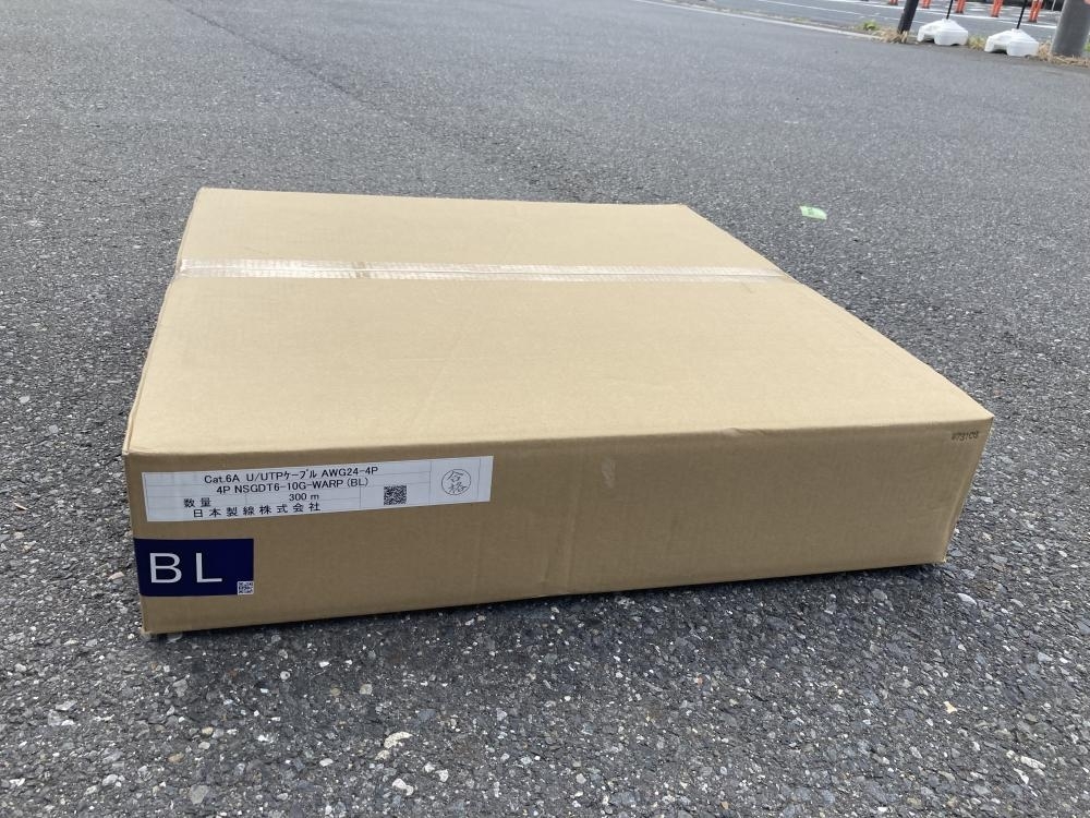 020 品 価格 日本製線 Cat6A U/UTP スタンダードケーブル LAN 4P NSGDT6-10G-WARP BL 300m(電線 ...