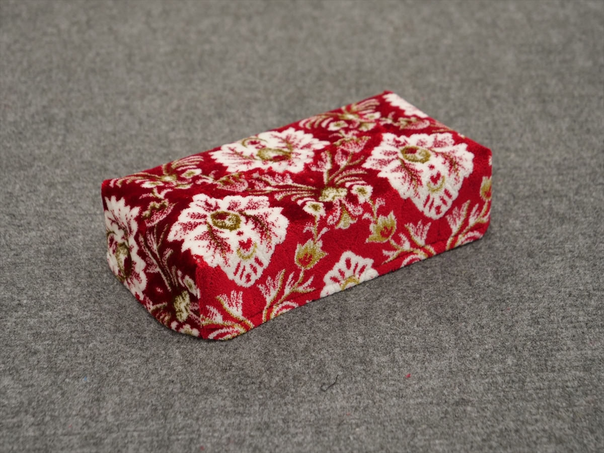 ティッシュケース　新格子　赤　レッド　ティッシュカバー