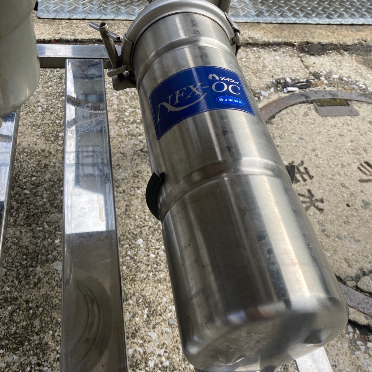 洗浄済み☆2槽シンク 蛇口 4口 ソイルドシンク ステンレス製  