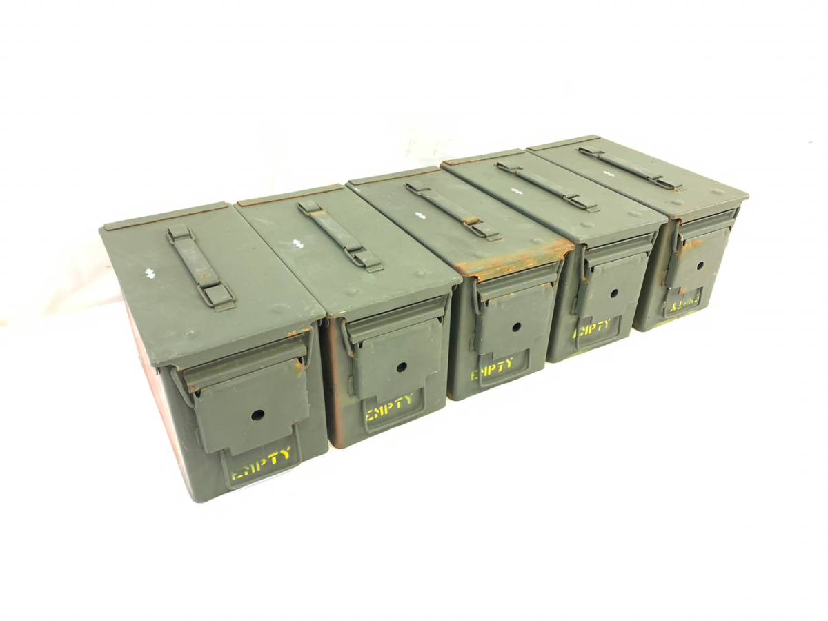 米軍放出品】☆アンモボックス5個セット M2A1 AMMOBOX ミリタリー