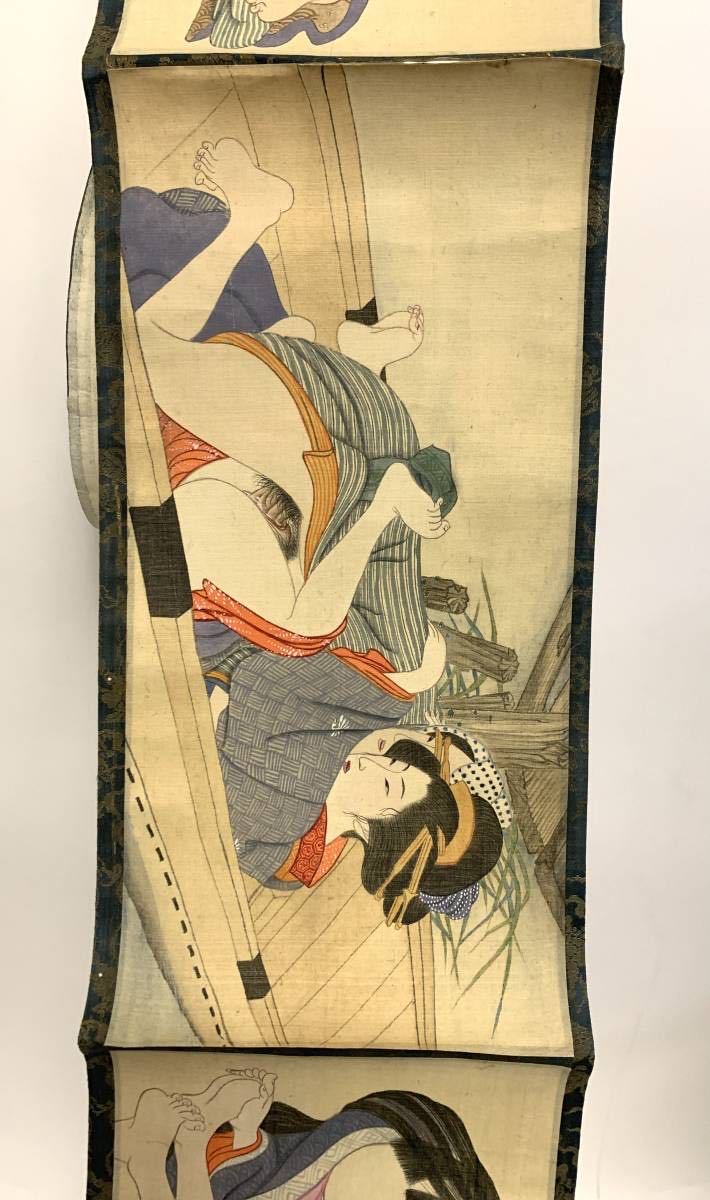 春画 巻物 浮世絵 絵巻 絹本肉筆 桐箱 掛軸 魔除け 子宝 3R2308055-1-4