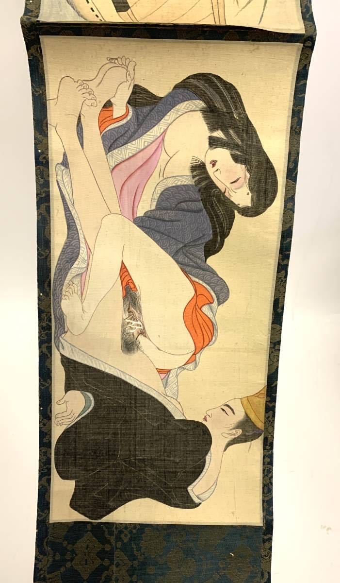 春画 巻物 浮世絵 絵巻 絹本肉筆 桐箱 掛軸 魔除け 子宝 3R2308055-1-4