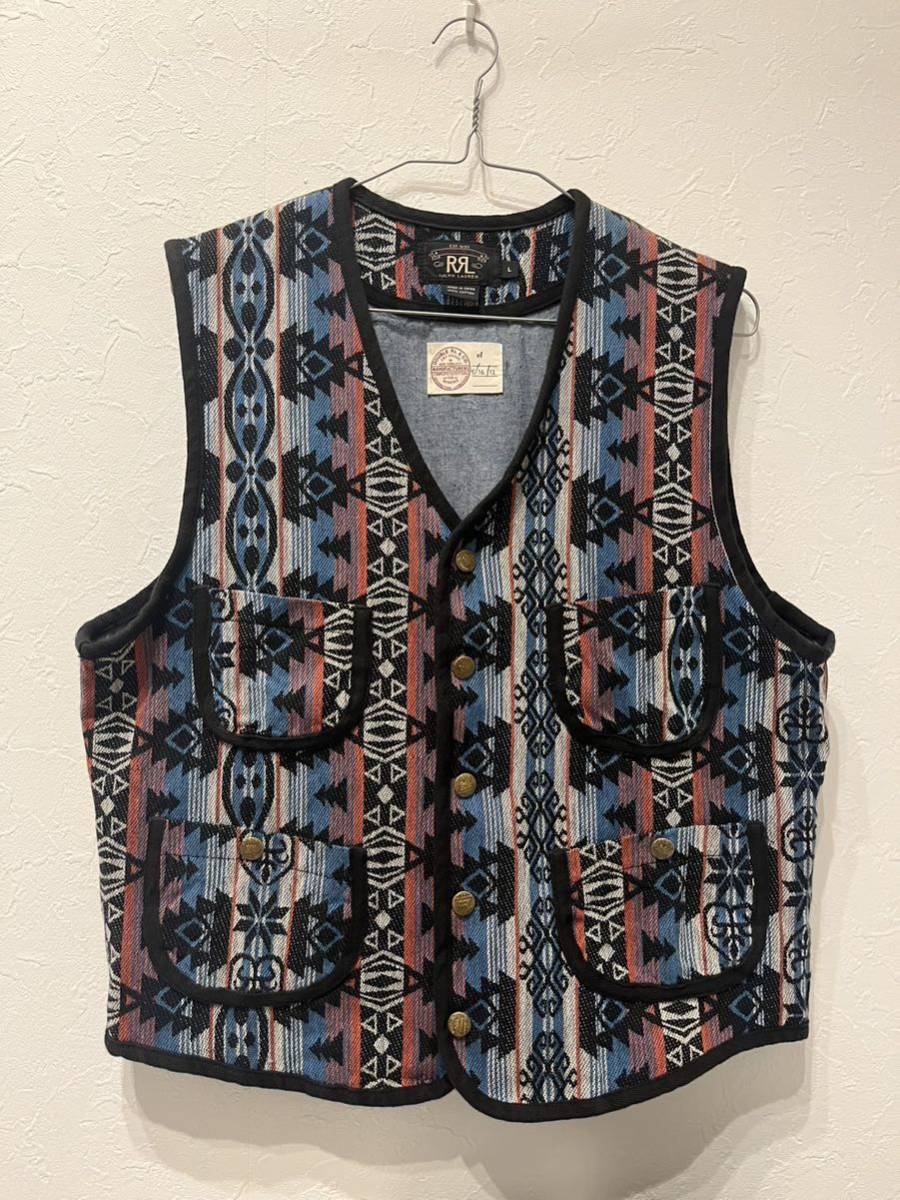 RRL 総柄ベスト 美品サイズL ダブルアールエル RRL ベスト ビーチ