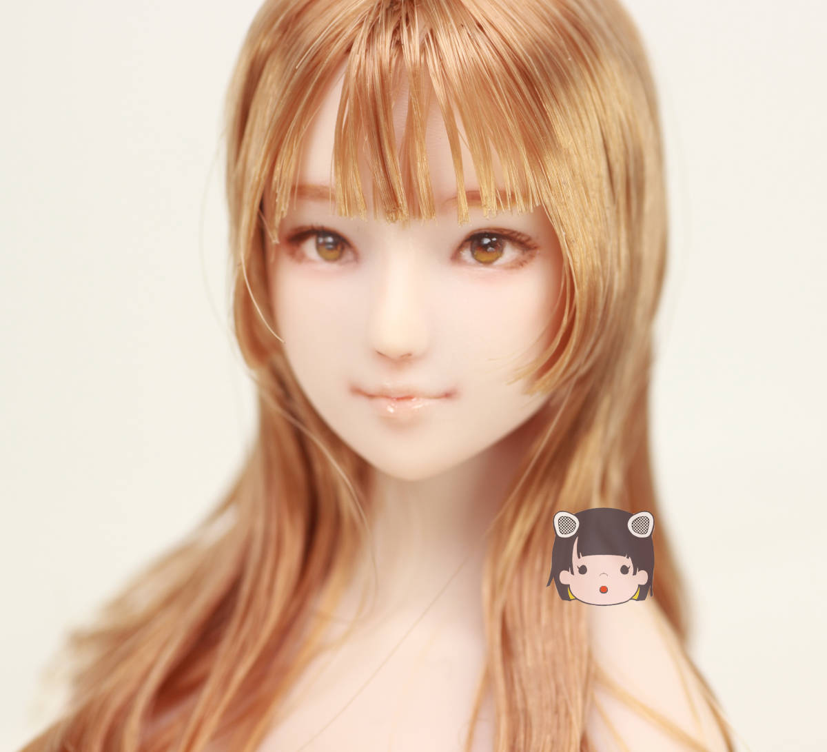 [かすみこ] 1/6 オビツ27 カスタムヘッド ドールヘッド　27-01　(ナチュラル/シャイニングブラウン)b