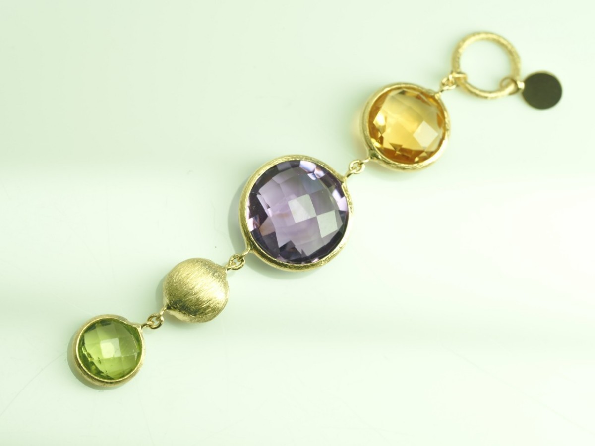 リピーター割り引き適用済み！●カッティングマルチカラーチャーム　750 K18YG ペンダントトップ