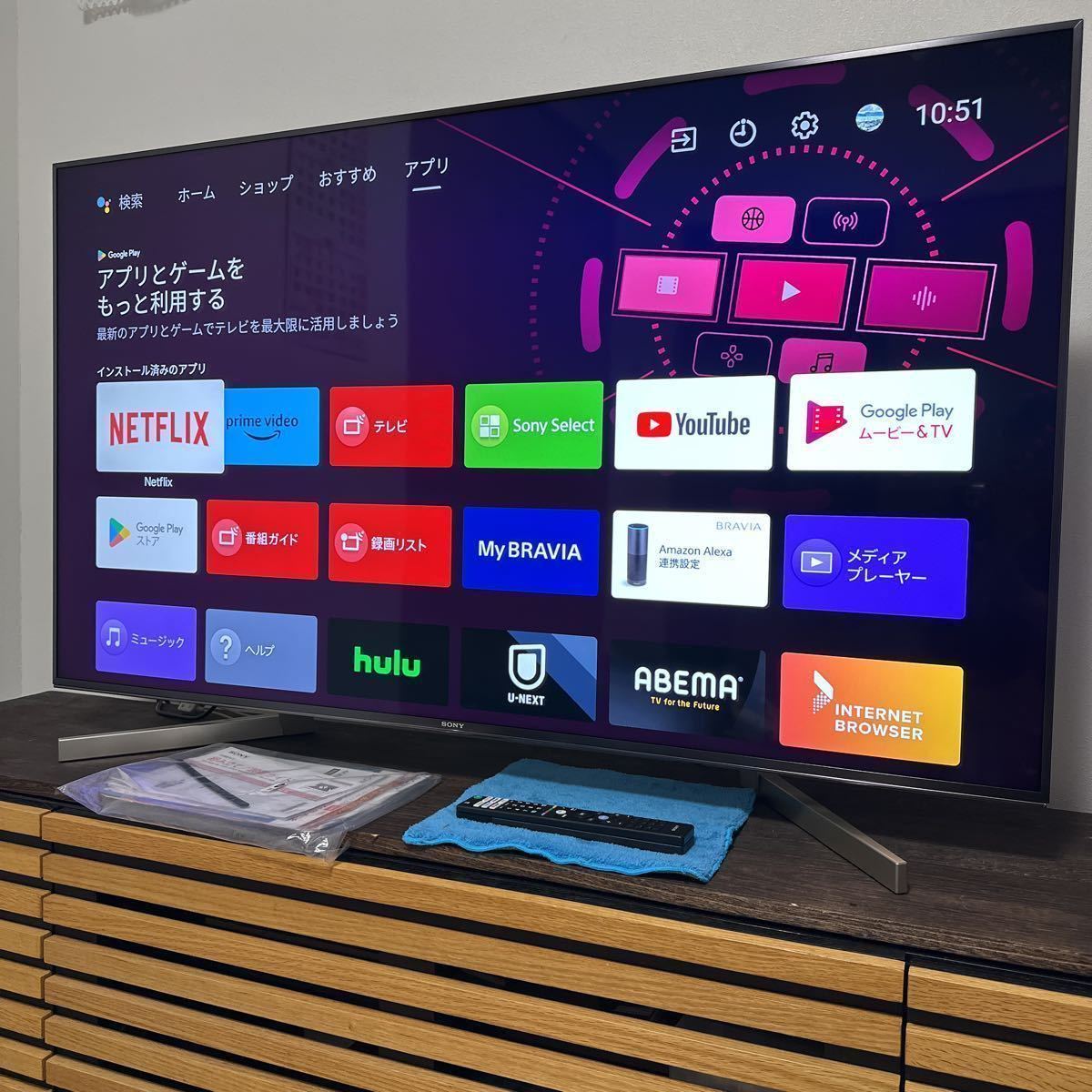 【超美品】SONY BRAVIA 55v型/KJ-55X9000F/4K液晶テレビ/2019年式モデル/YouTube Netflix Amazon/Disney＋/ネット動画対応