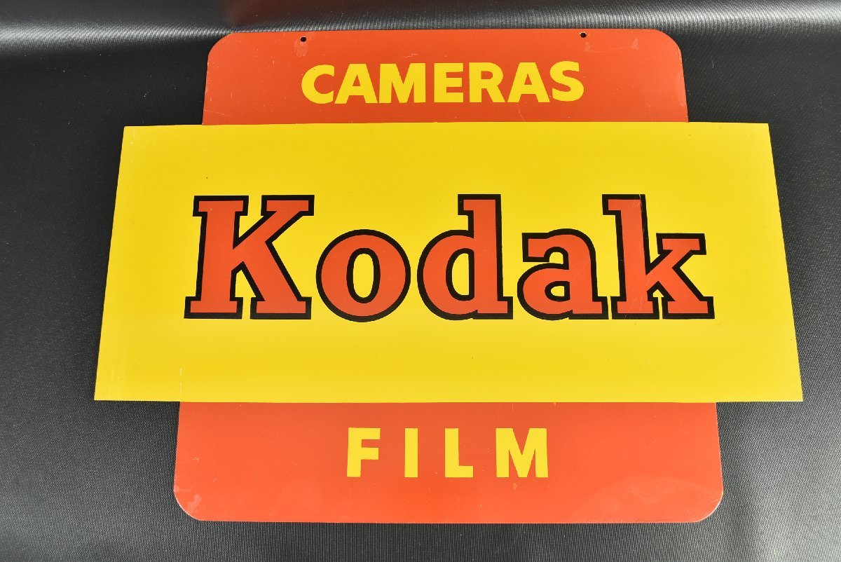 ▽ホーロー看板 Kodak コダック カメラ フィルム 両面看板 金属看板 
