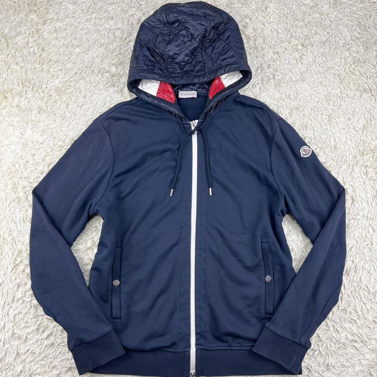 モンクレール『最高級の頂き』MONCLER ジップアップパーカー M ロゴ 