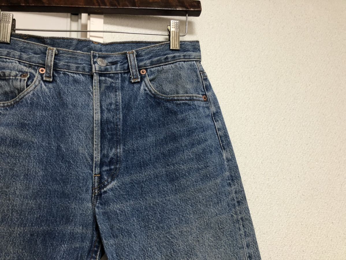 89年10月80sヴィンテージMADE IN USAアメリカ製Levi's リーバイス501-0000デニムパンツボタン裏555バレンシア表記W30実測W74cmL82cm