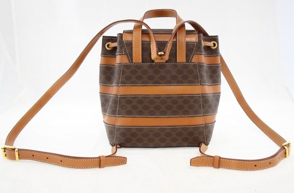 ◇ CELINE / セリーヌ マカダムリュック 巾着型 ミニリュック ボーダー