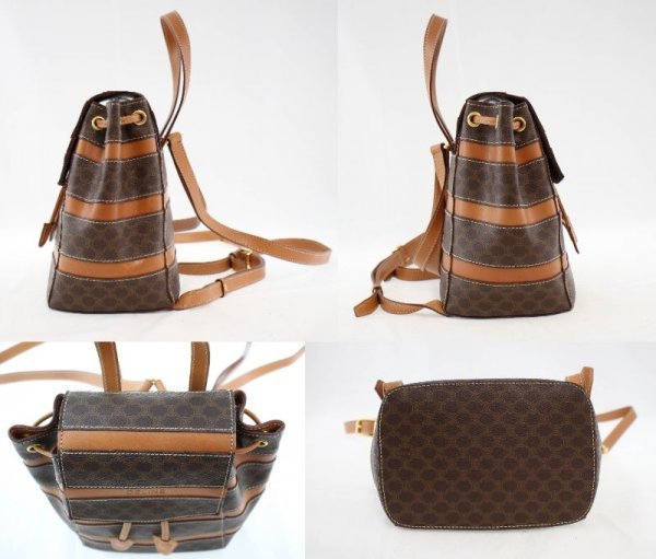 ◇ CELINE / セリーヌ マカダムリュック 巾着型 ミニリュック ボーダー