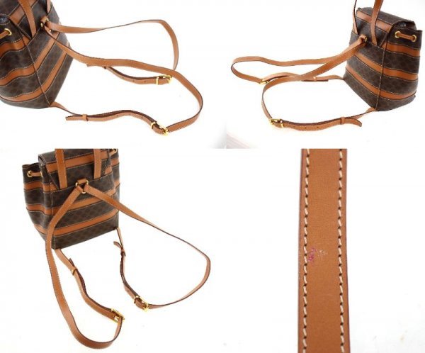 ◇ CELINE / セリーヌ マカダムリュック 巾着型 ミニリュック ボーダー