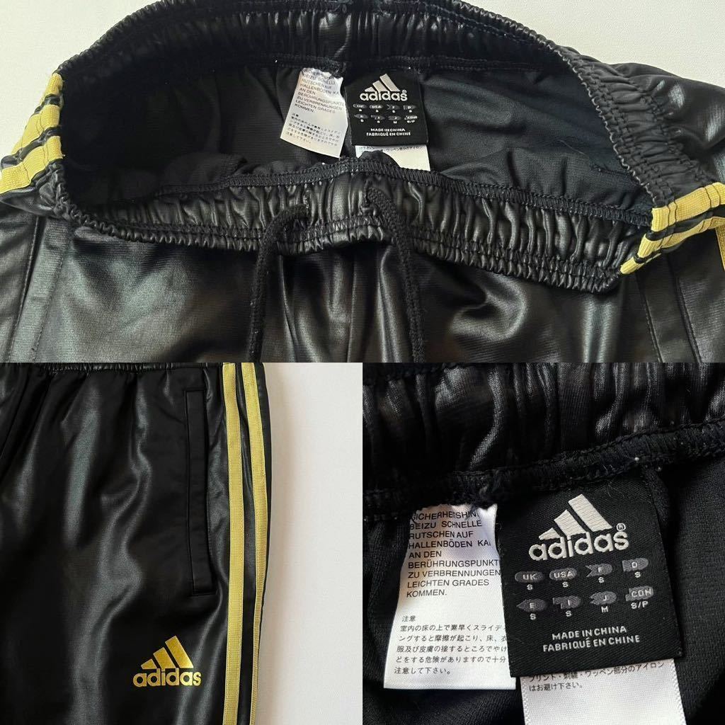 adidas コーティング ジャージ セットアップ 上下 レザー調